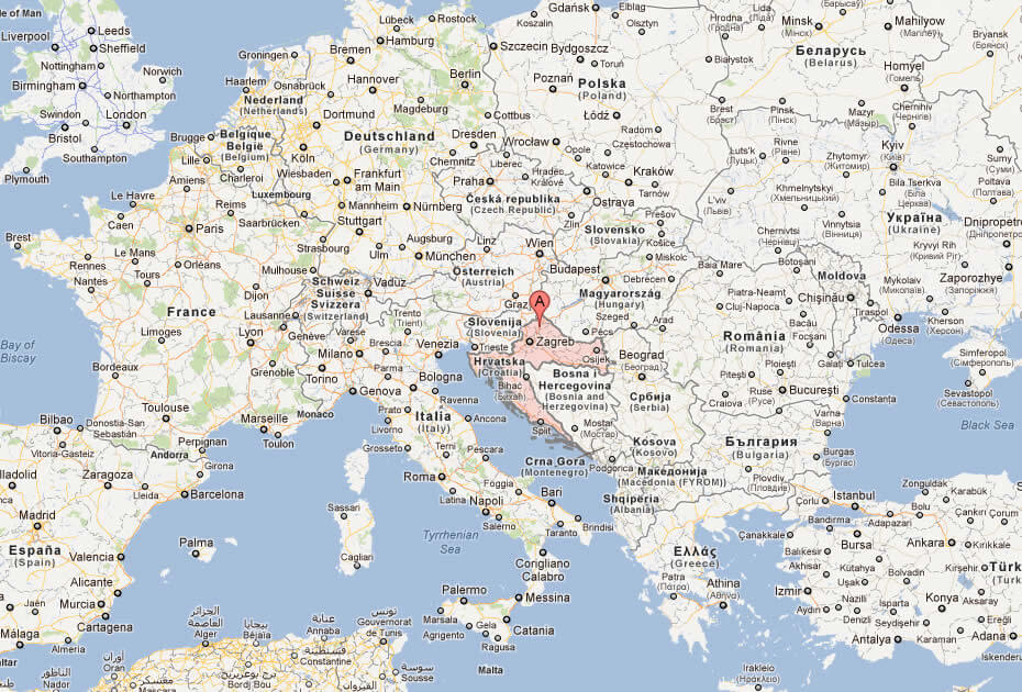 map of croatia europe